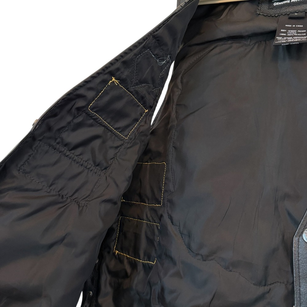 Harley Davidson Men Black Leather Biker Vest Extenders Patches Motorcycle Large - Picture 8 of 14